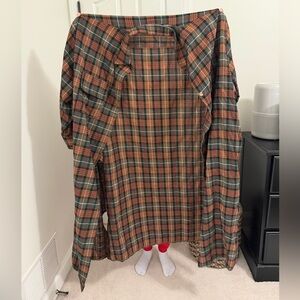 Dressed in LALA Plaid Button Down Shirt - Green and Red